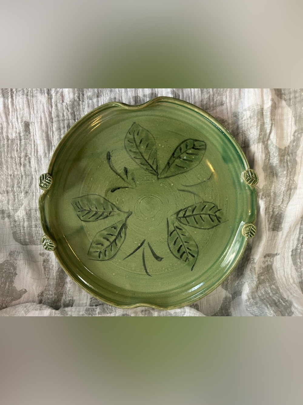Studio Pottery Leaf Platter